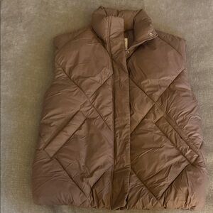 Brown Quilted Puffer Vest - Women's Sleeveless Jacket
